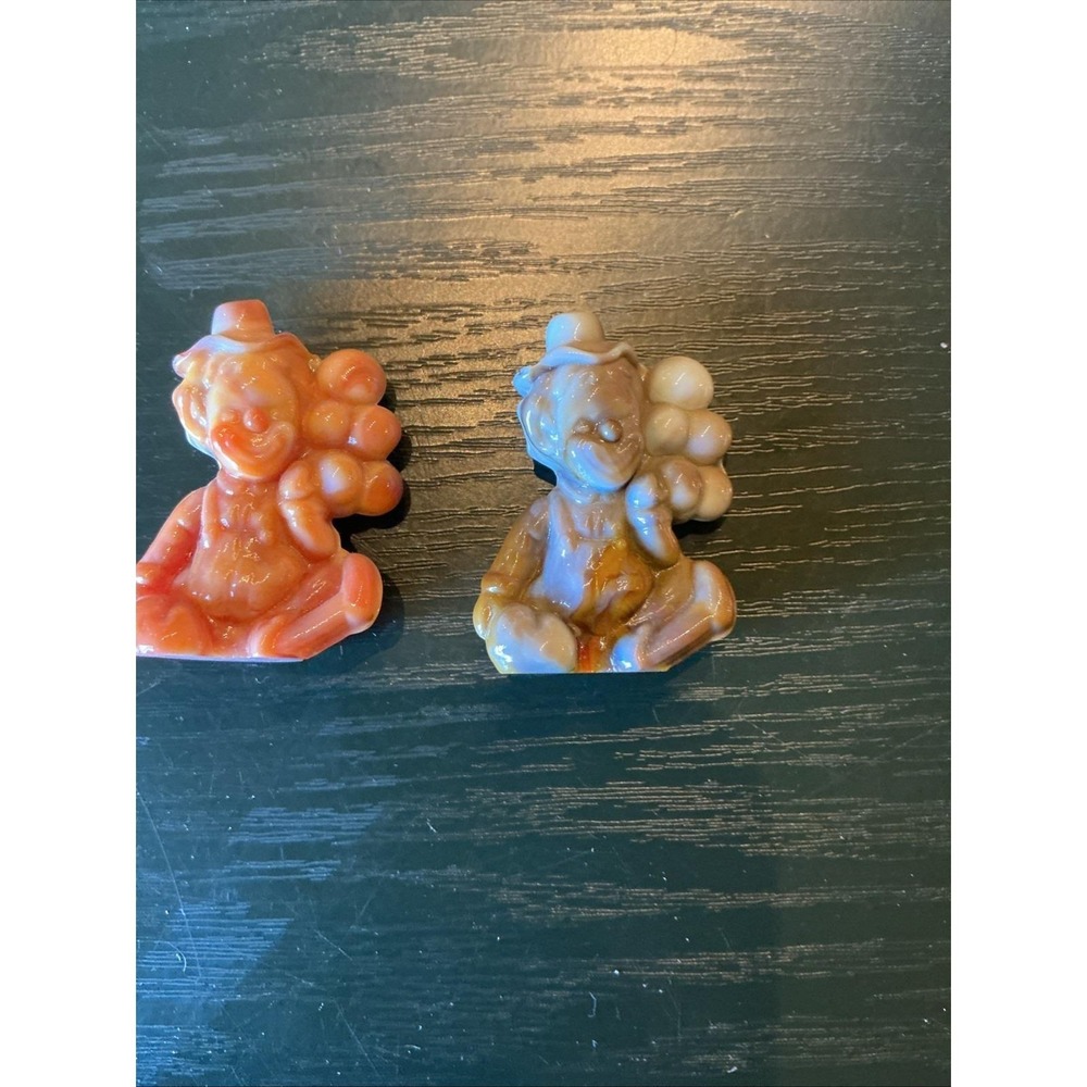 Pair Of Mosser Glass Clowns Slag Clowns w/Balloons O, N